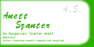 anett szanter business card